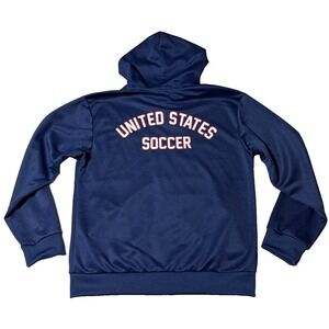 TEAM USA UNITED STATES SOCCER Men Medium Blue Poly Double-Sided Full Zip Hoodie